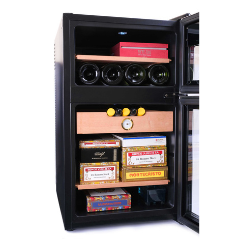Электронный двухкамерный хьюмидор-холодильник Howard Miller на 400-600 сигар и 8 бутылок вина
