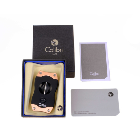 Гильотина Colibri V-cut, черная-розовое золото