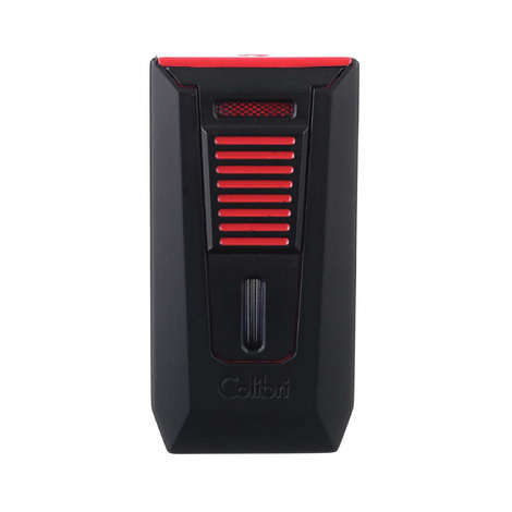 Зажигалка сигарная Colibri Slide (двойное пламя), черно-красная